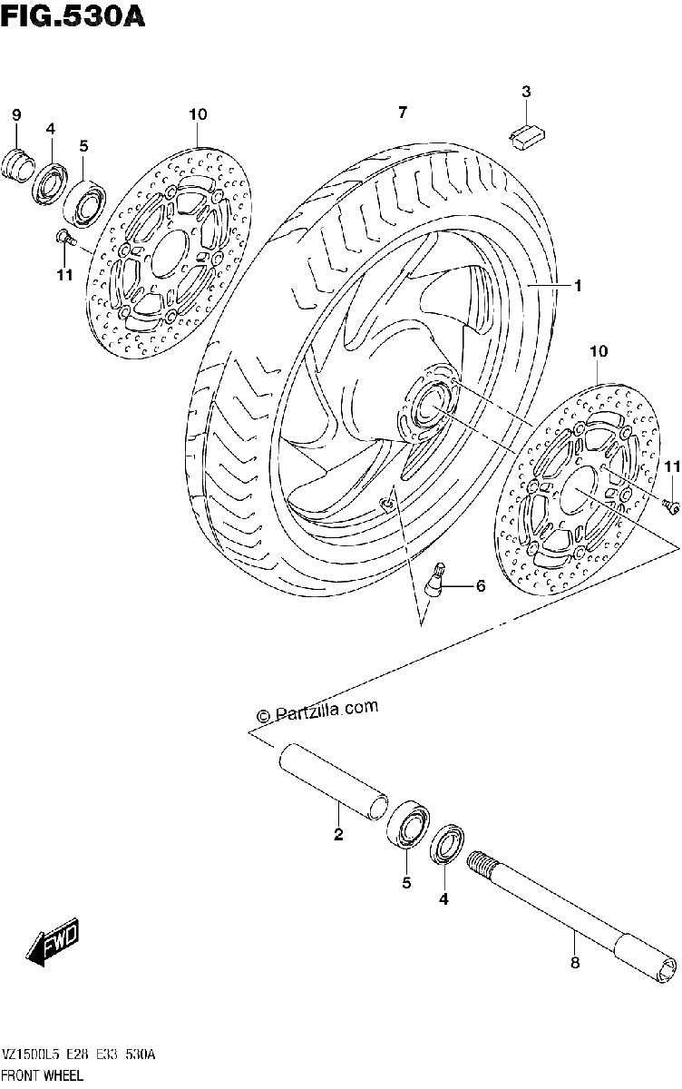 Diagrama de FRONT WHEEL