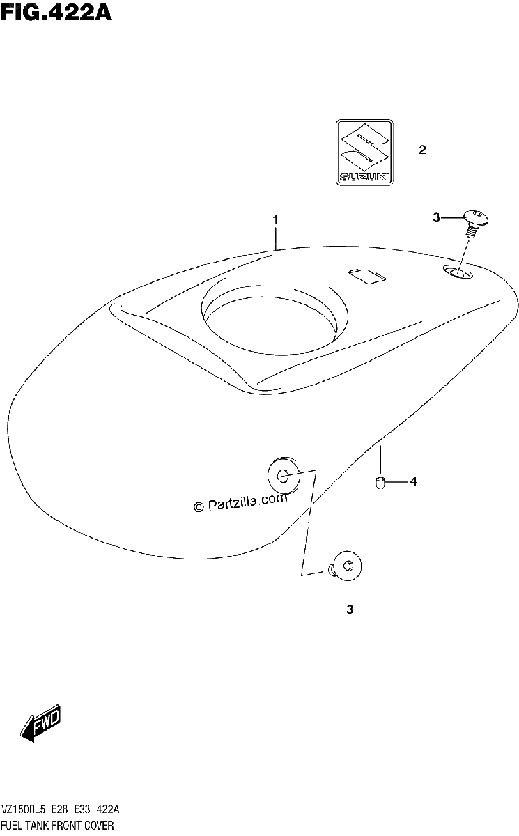 Diagrama de FUEL TANK FRONT COVER