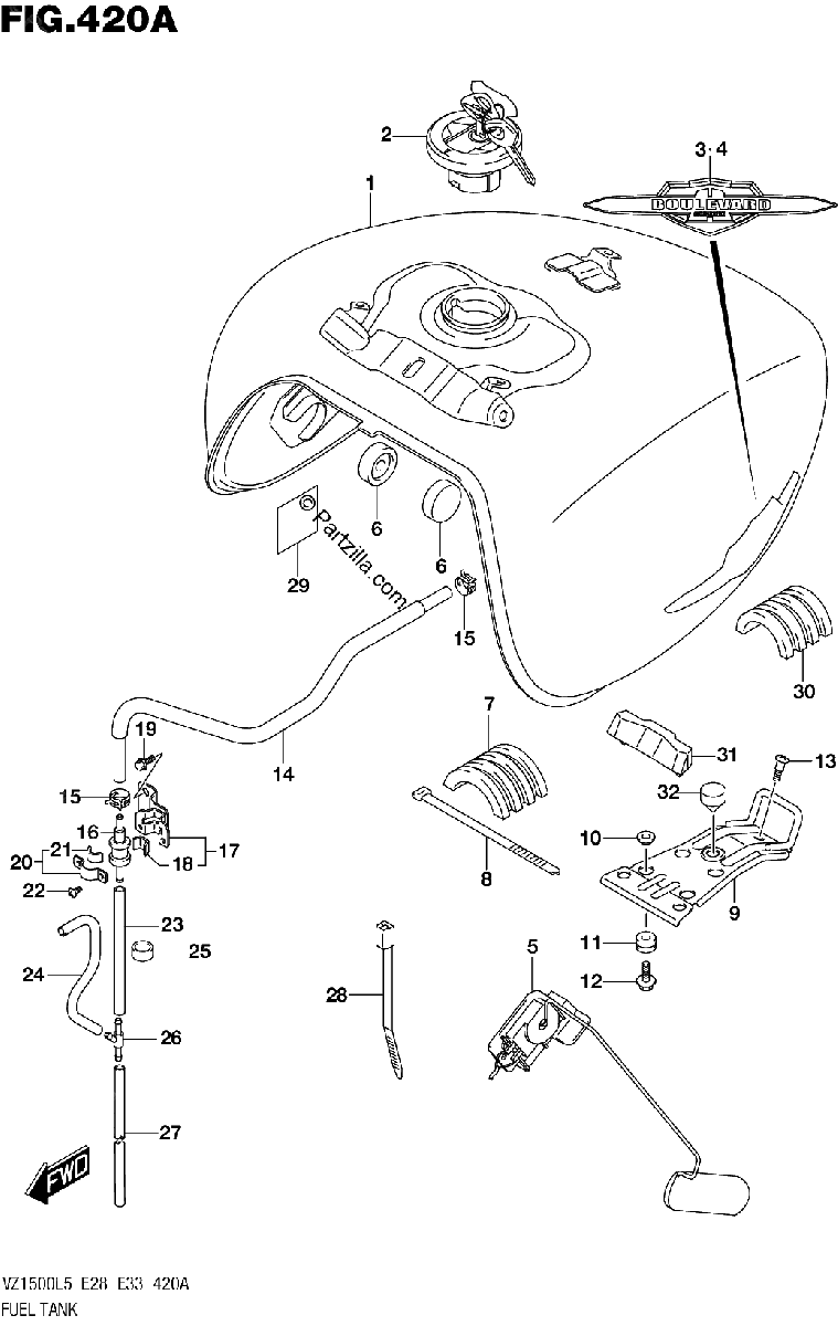 Diagrama de FUEL TANK VZ1500L5 E28