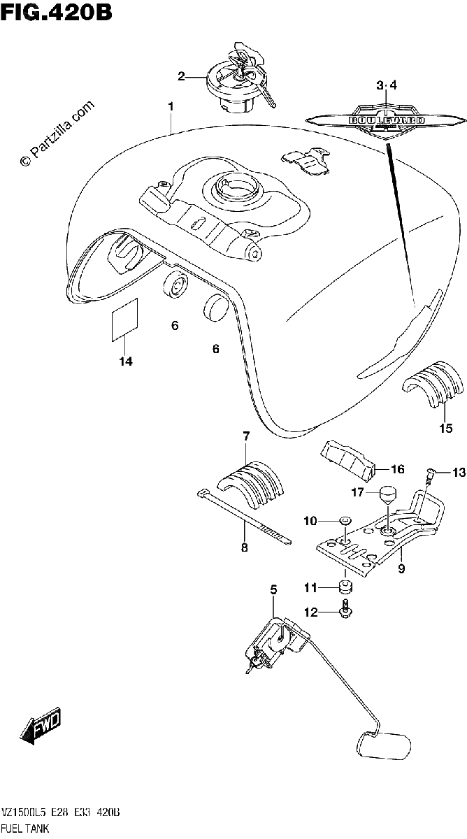 Diagrama de FUEL TANK VZ1500L5 E33