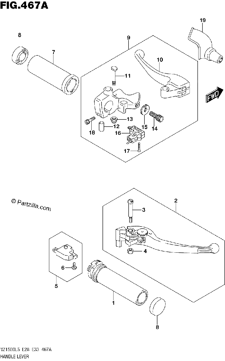 Diagrama de HANDLE LEVER
