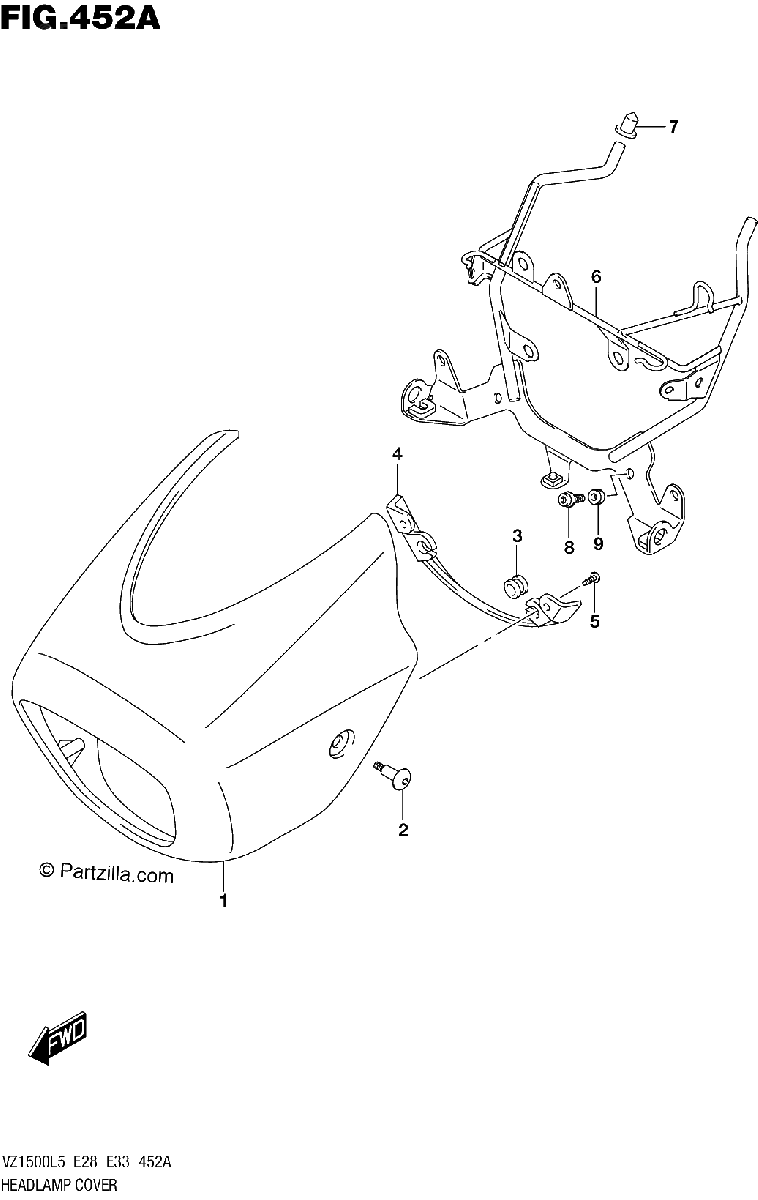 Diagrama de HEADLAMP COVER