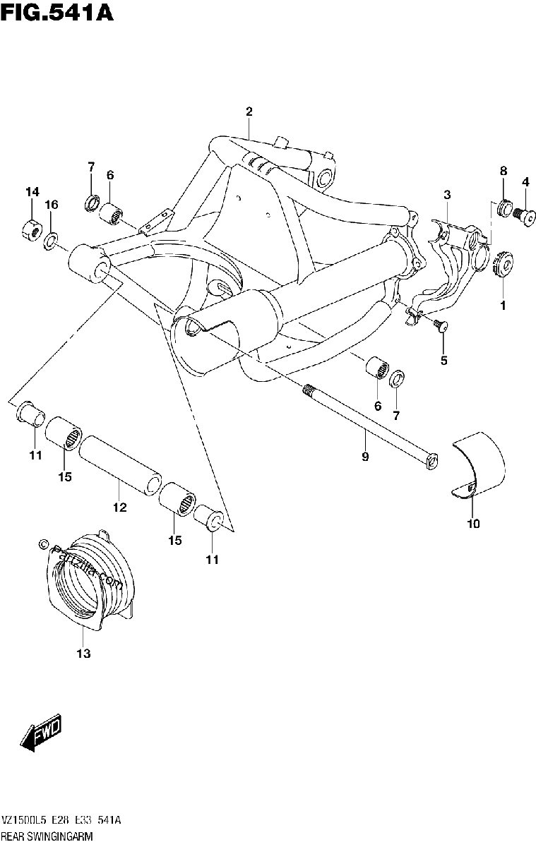 Diagrama de REAR SWINGINGARM