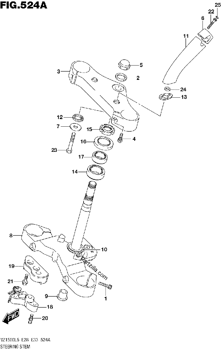 Diagrama de STEERING STEM