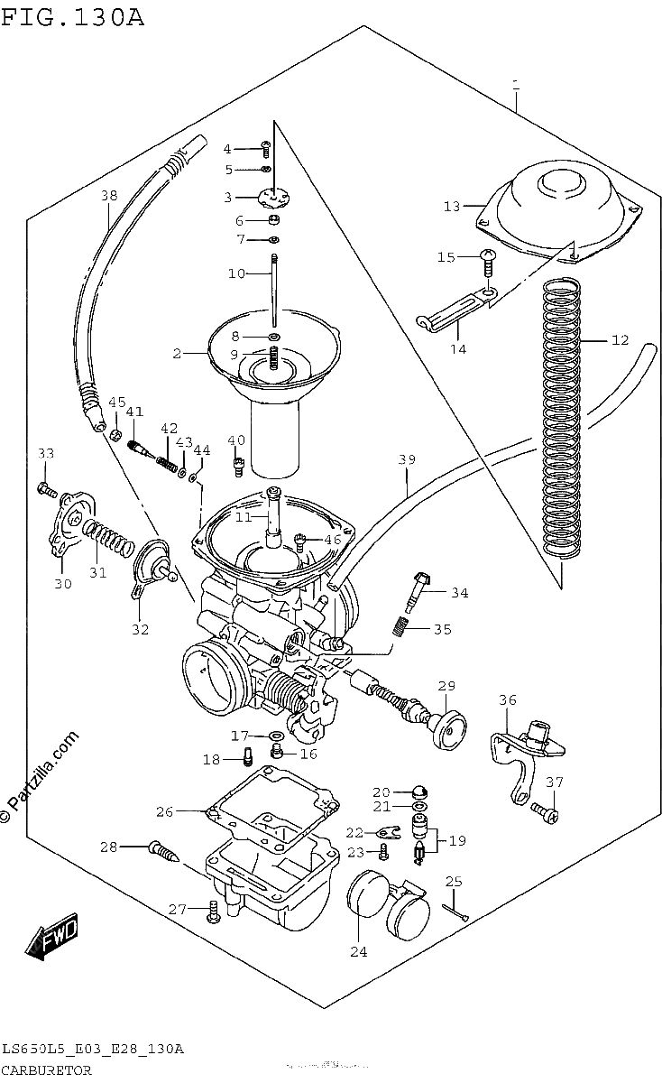 Diagrama de CARBURETOR LS650L5 E03