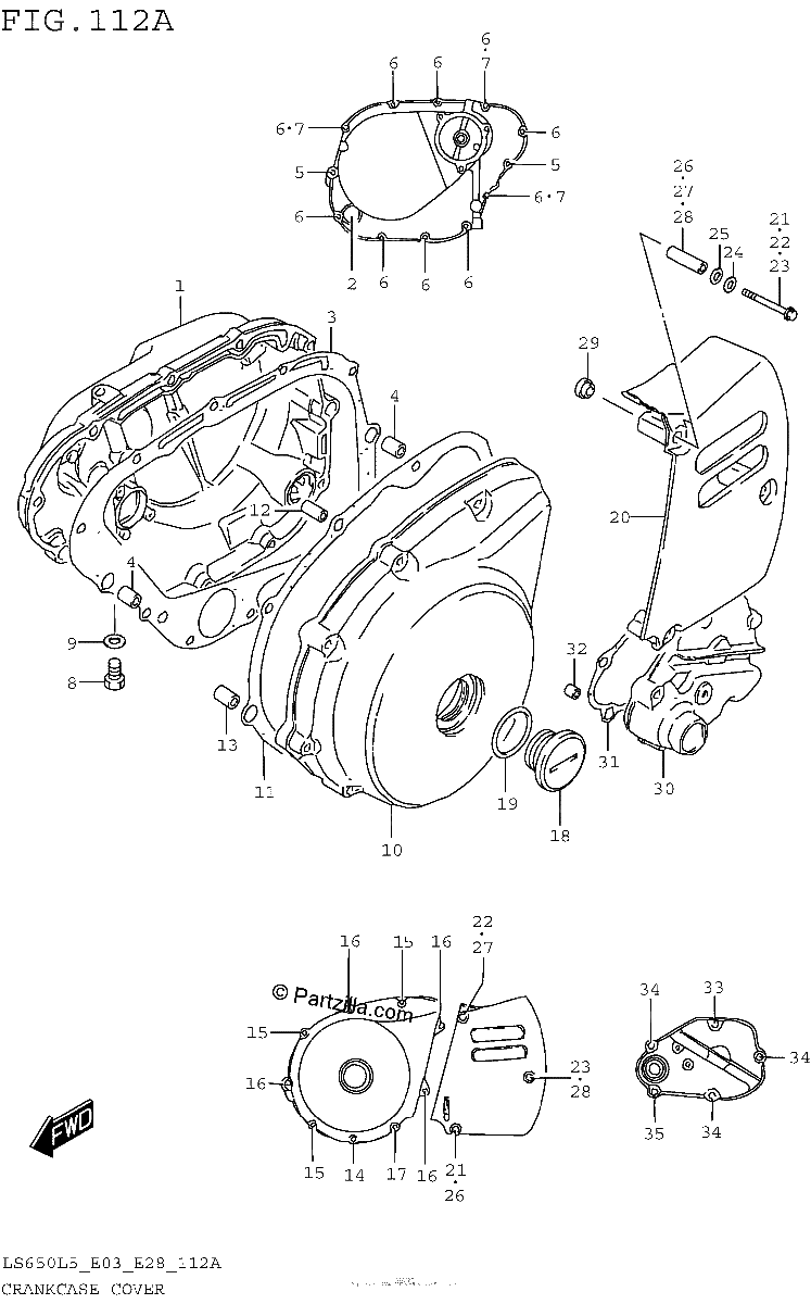 Diagrama de CRANKCASE COVER
