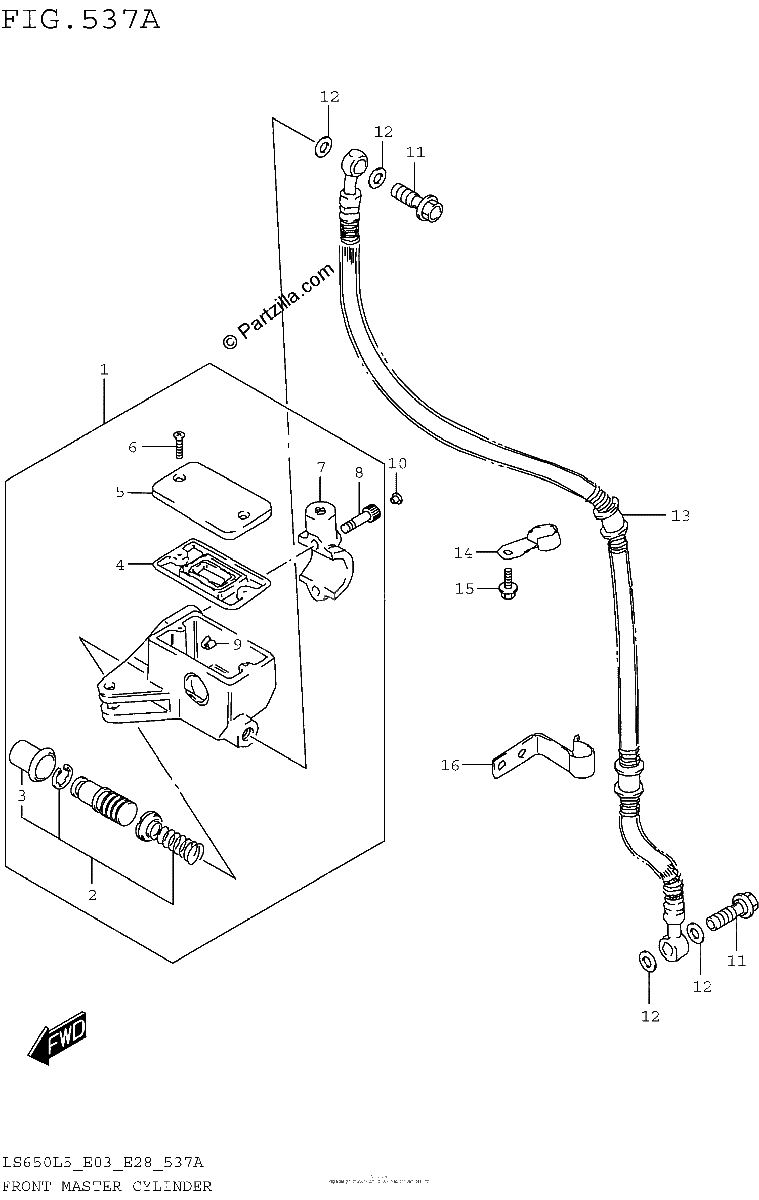 Diagrama de FRONT MASTER CYLINDER