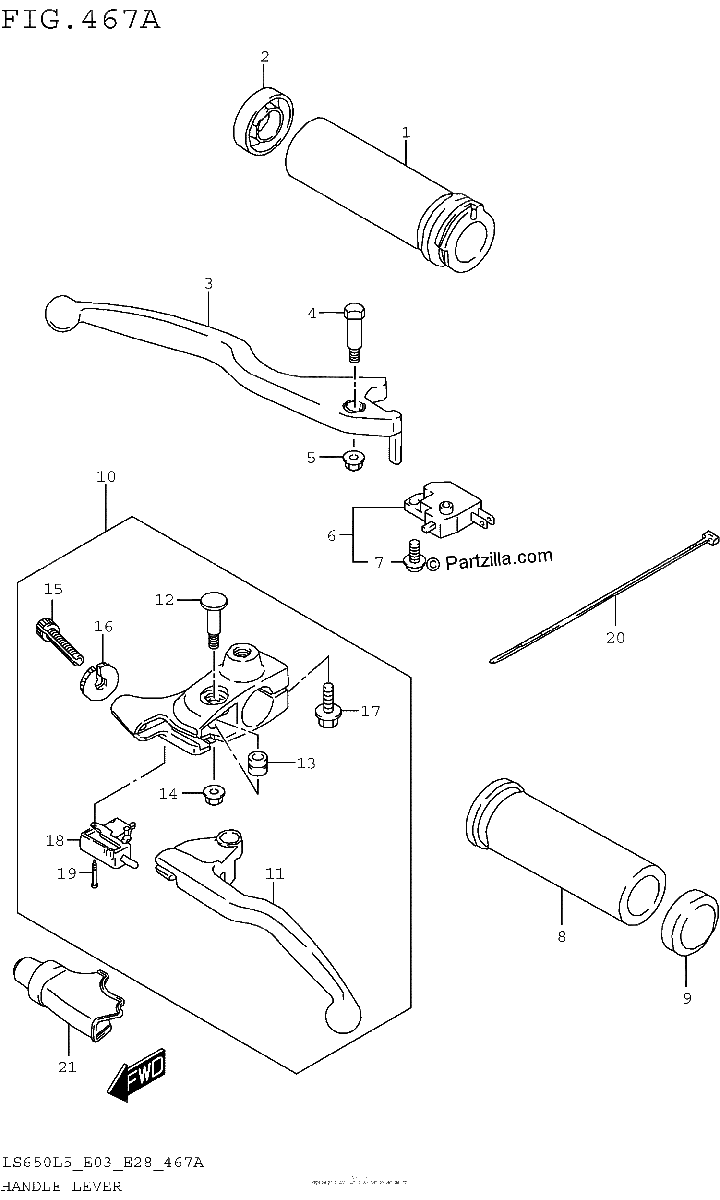Diagrama de HANDLE LEVER