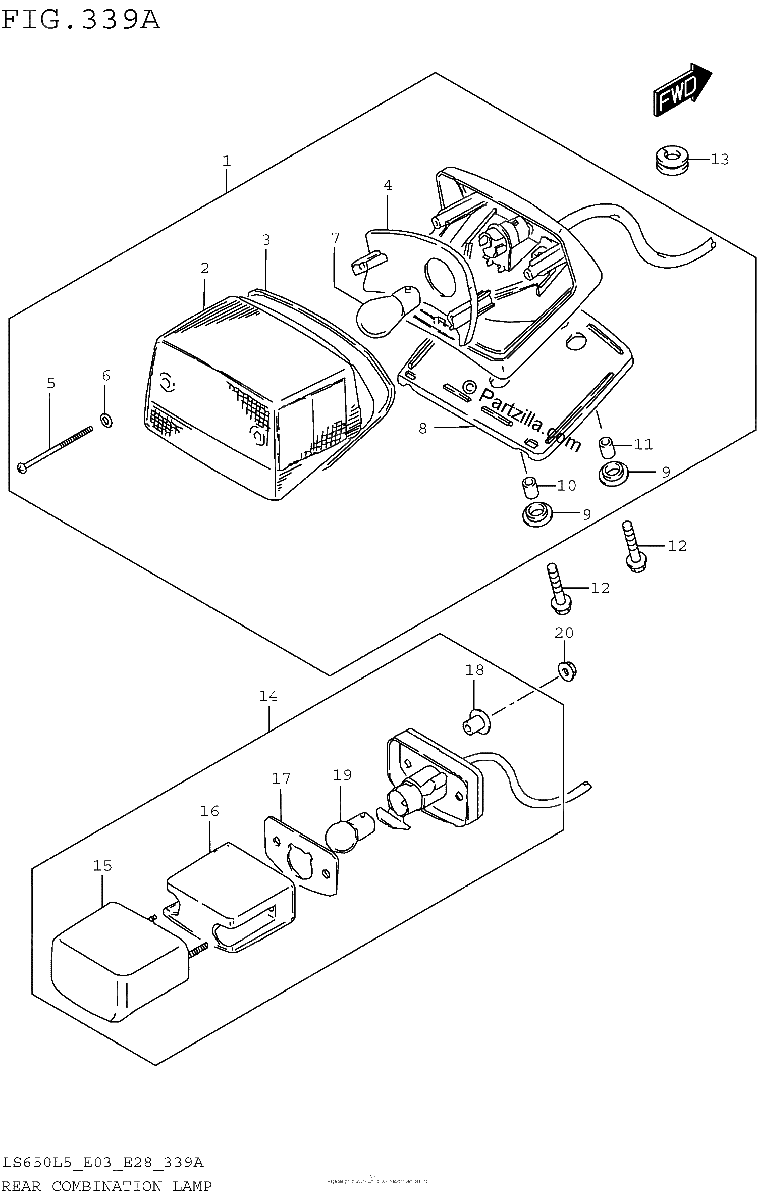 Diagrama de REAR COMBINATION LAMP