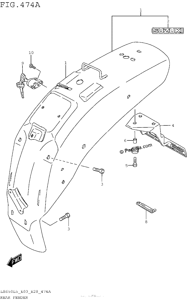 Diagrama de REAR FENDER