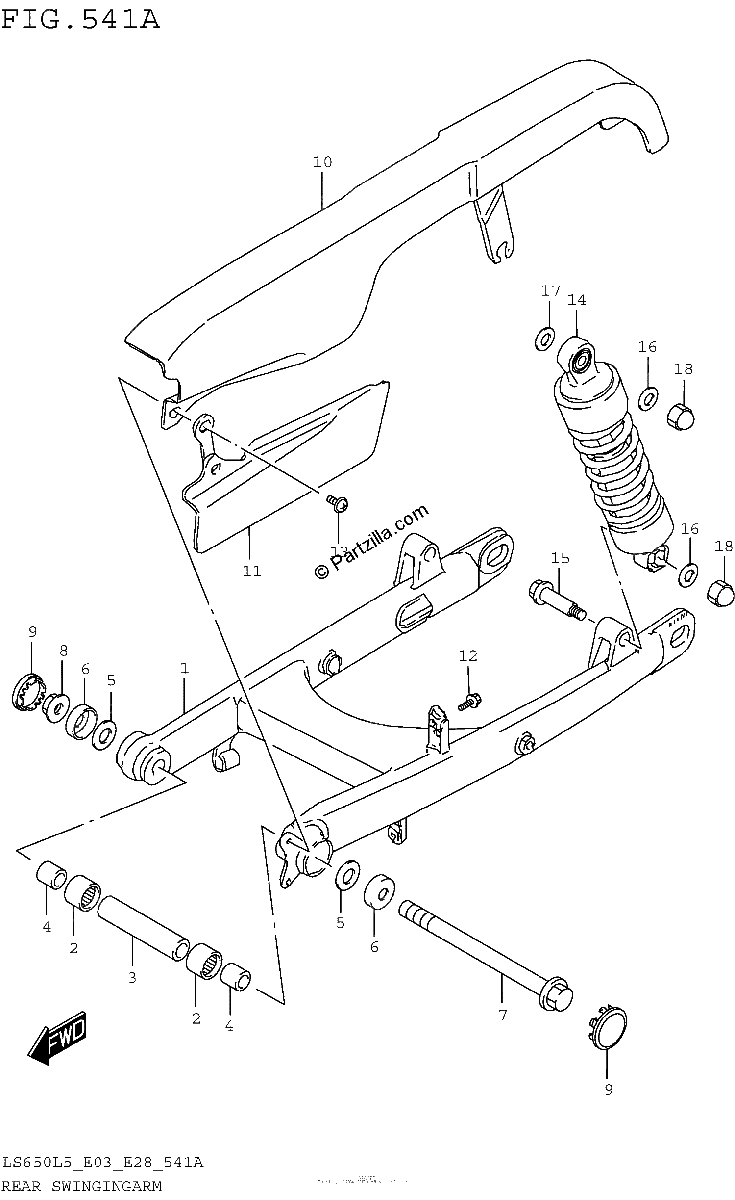 Diagrama de REAR SWINGINGARM