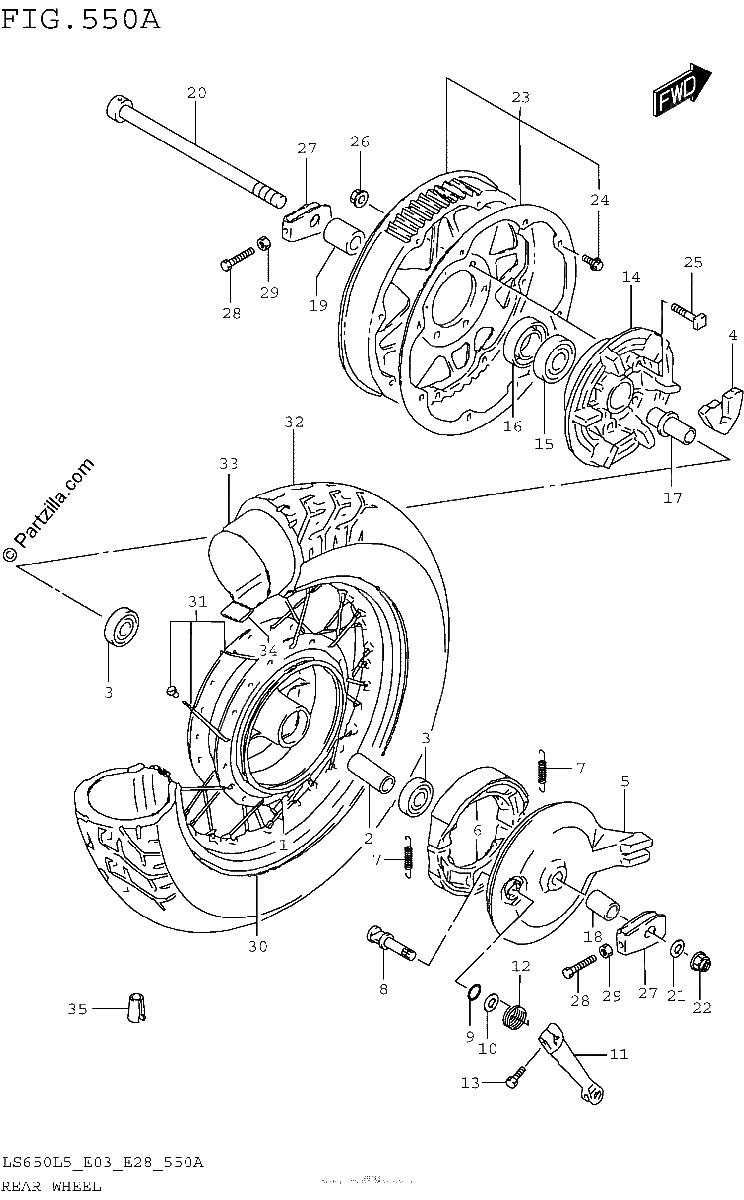 Diagrama de REAR WHEEL