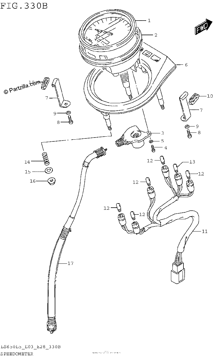 Diagrama de SPEEDOMETER LS650L5 E28