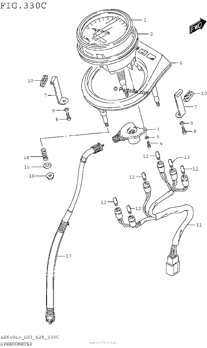 Diagrama de SPEEDOMETER LS650L5 E33
