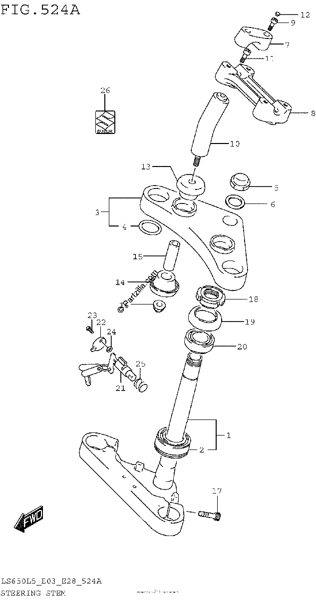 Diagrama de STEERING STEM