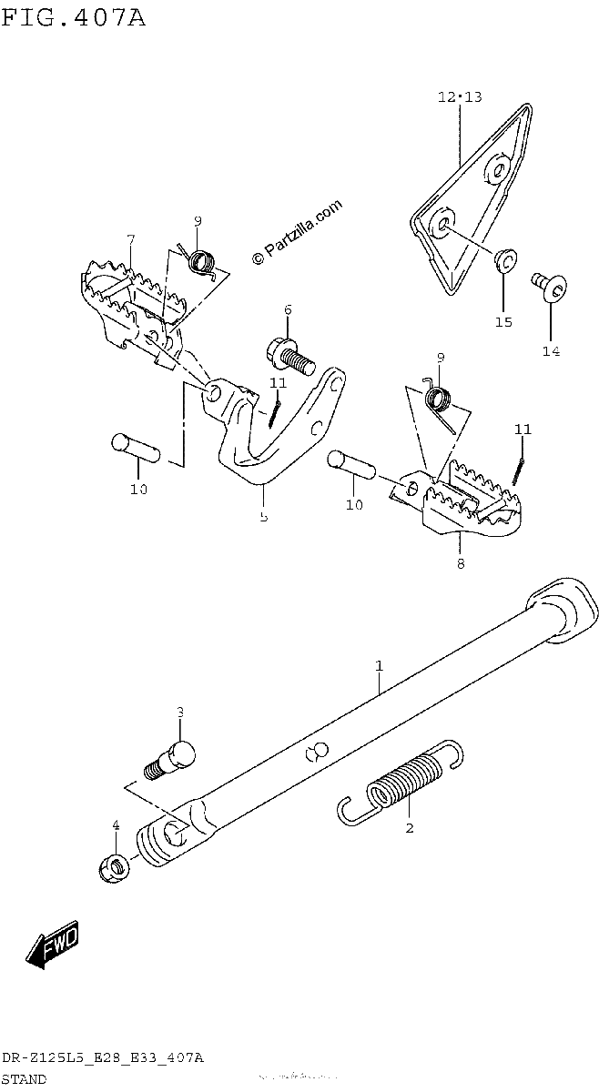 Diagrama de STAND DR Z125L5 E28
