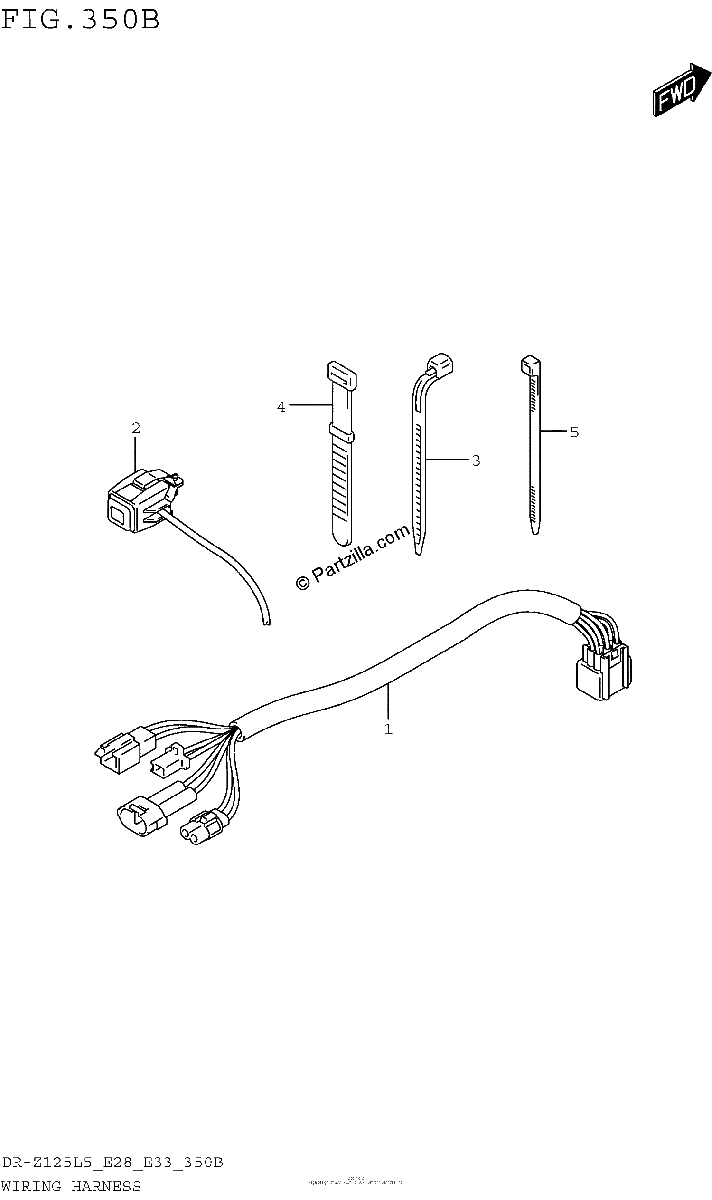 Diagrama de WIRING HARNESS DR Z125L5 E33