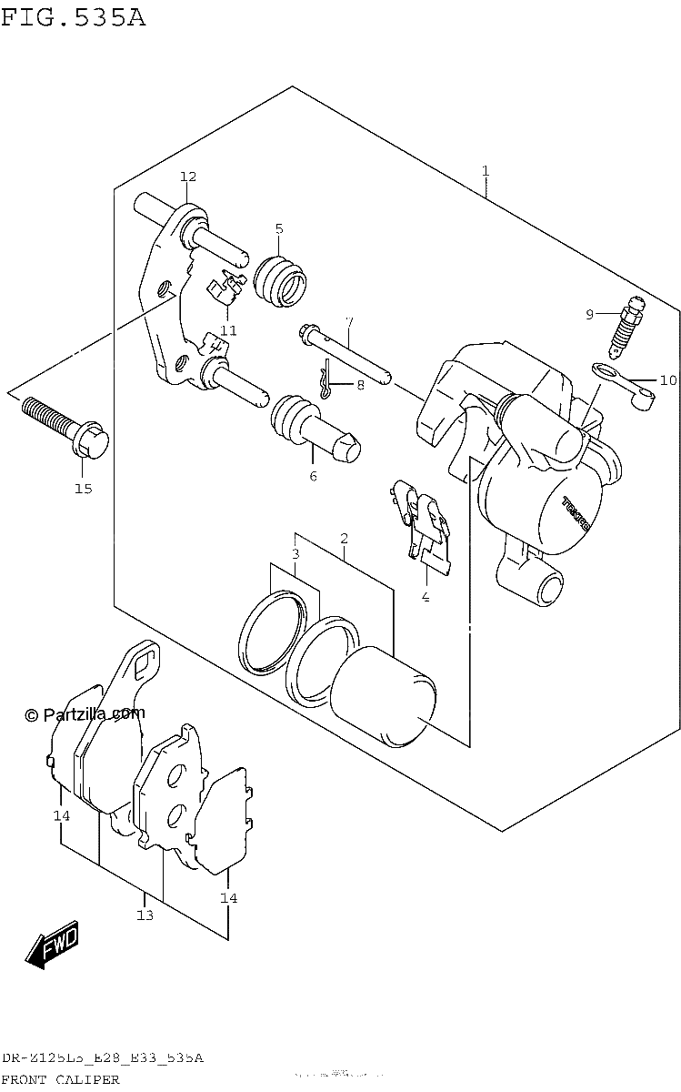 Diagrama de FRONT CALIPER DR Z125LL5 E28