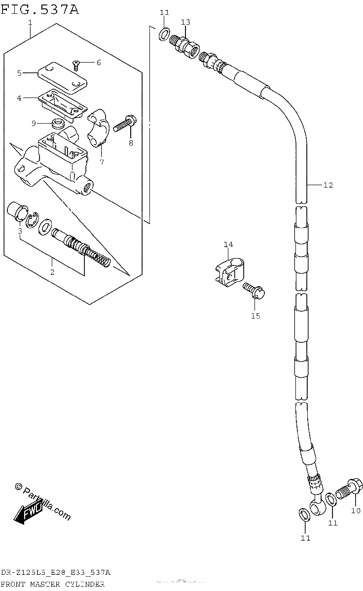 Diagrama de FRONT MASTER CYLINDER DR Z125LL5 E28