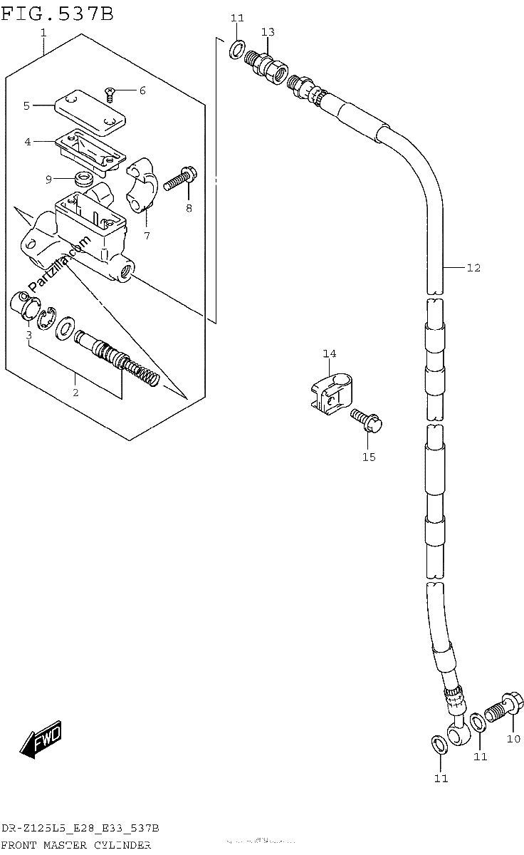 Diagrama de FRONT MASTER CYLINDER DR Z125LL5 E33