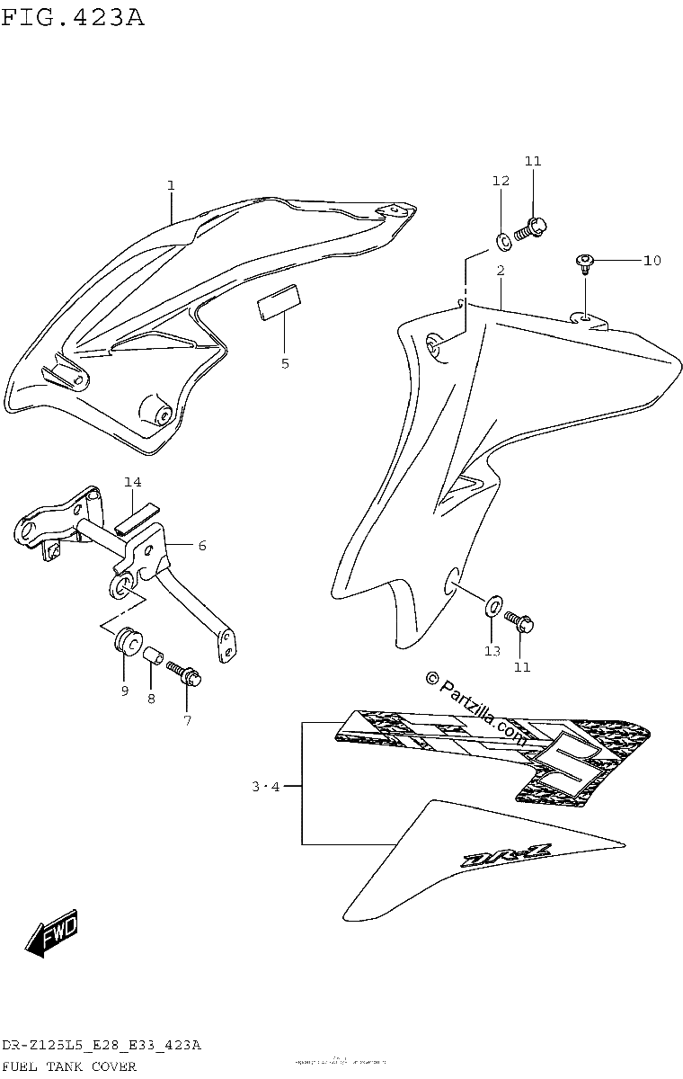 Diagrama de FUEL TANK COVER