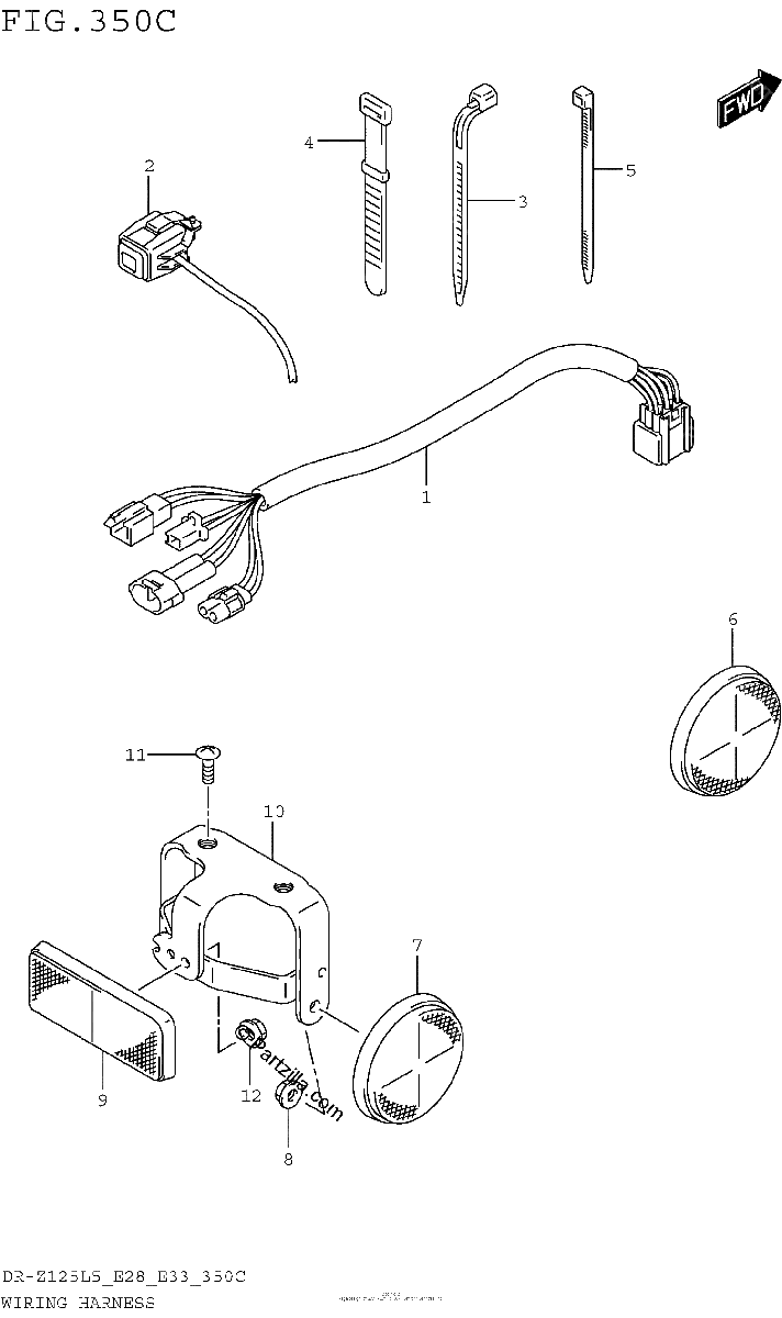 Diagrama de WIRING HARNESS DR Z125LL5 E28
