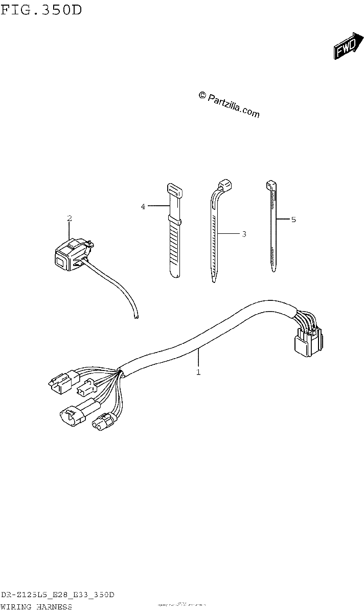 Diagrama de WIRING HARNESS DR Z125LL5 E33
