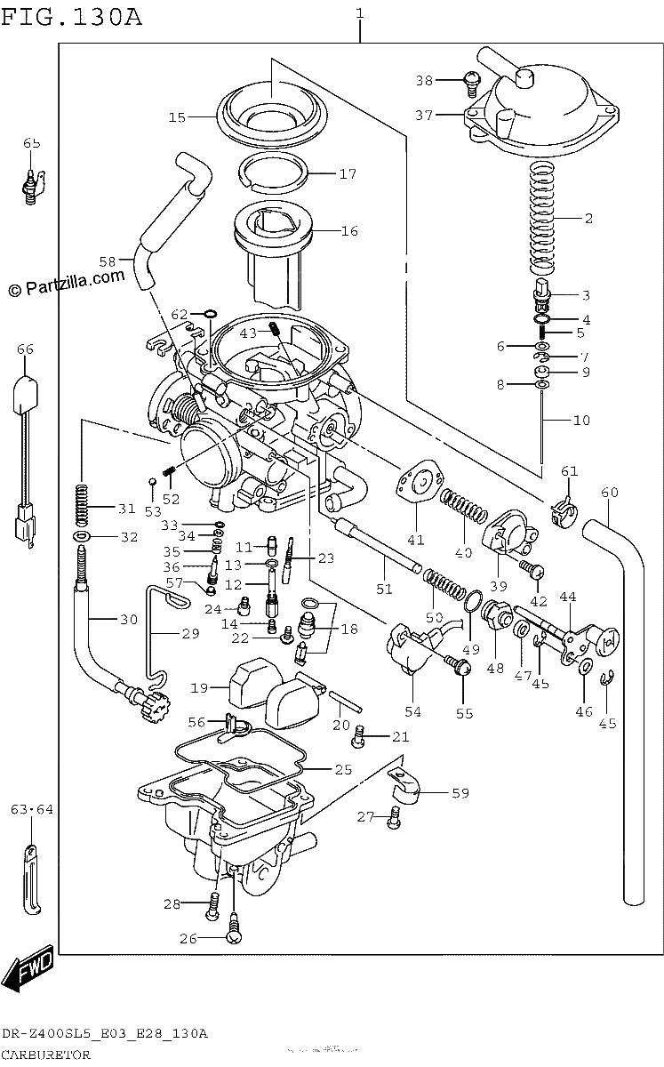 Diagrama de CARBURETOR DR Z400SL5 E03