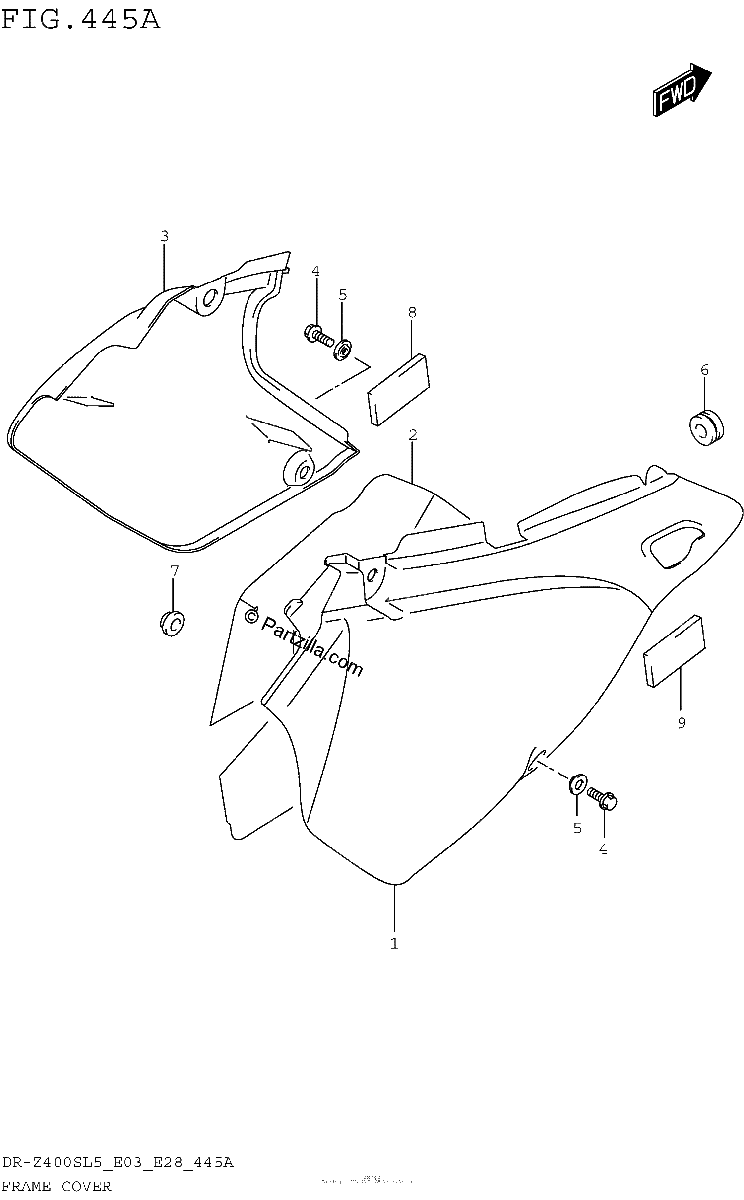 Diagrama de FRAME COVER DR Z400SL5 E03