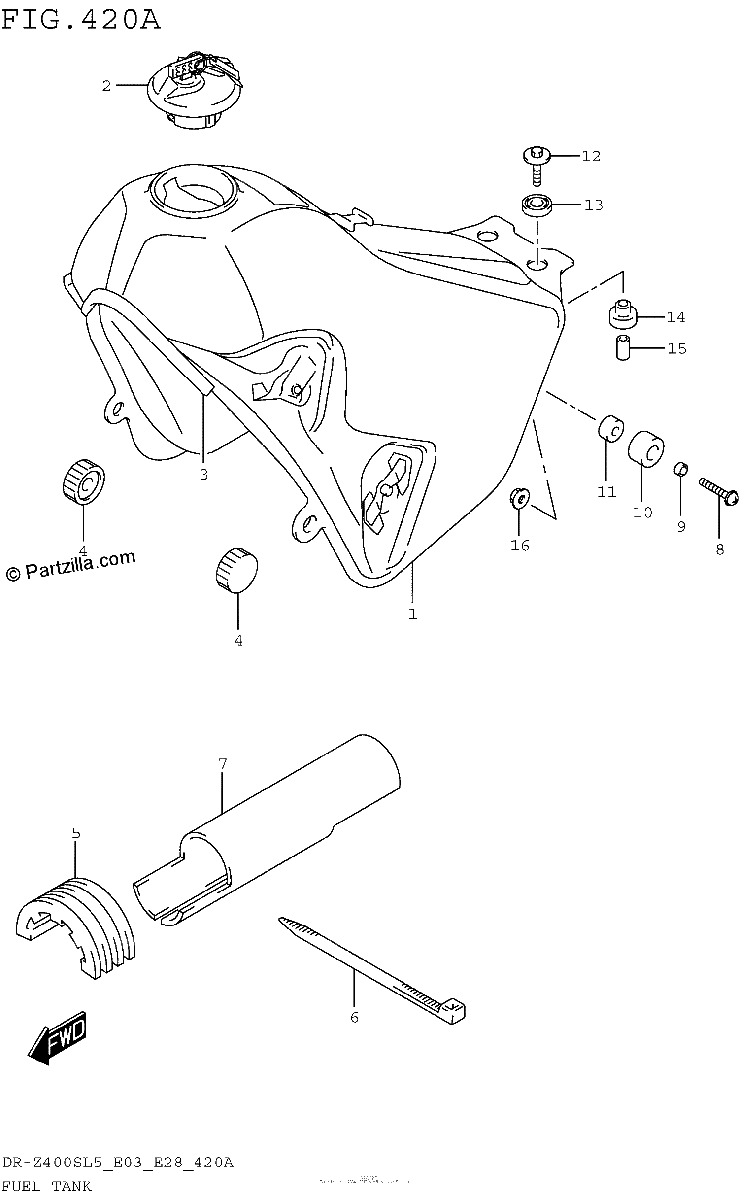 Diagrama de FUEL TANK DR Z400SL5 E03