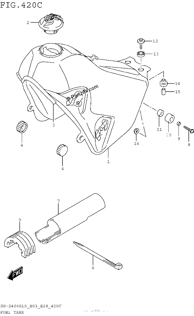 Diagrama de FUEL TANK DR Z400SL5 E33