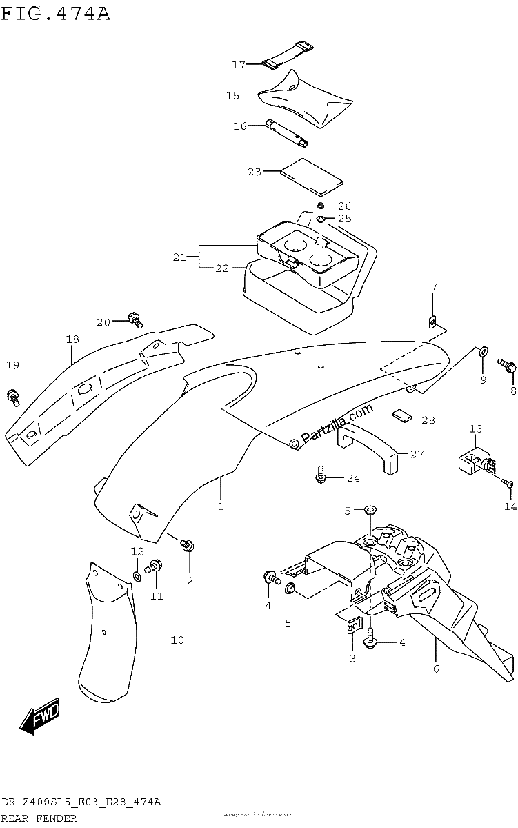 Diagrama de REAR FENDER