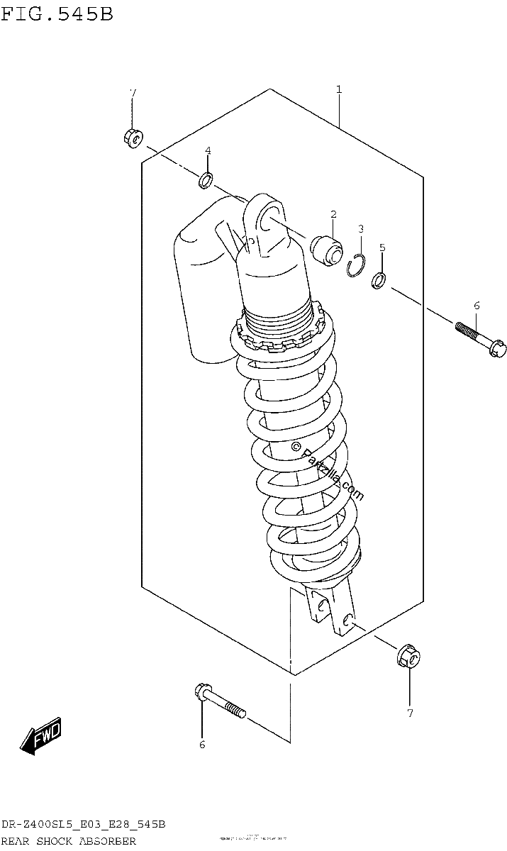 Diagrama de REAR SHOCK ABSORBER DR Z400SL5 E28
