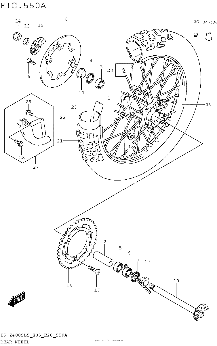 Diagrama de REAR WHEEL