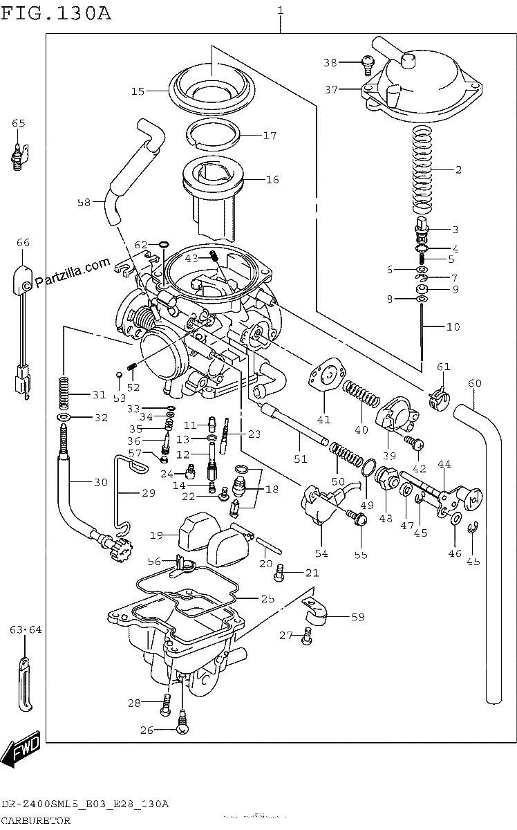 Diagrama de CARBURETOR DR Z400SML5 E03