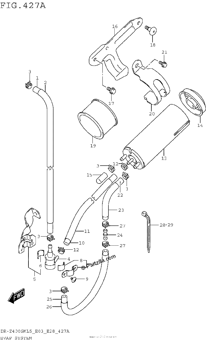 Diagrama de EVAP SYSTEM DR Z400SML5 E33