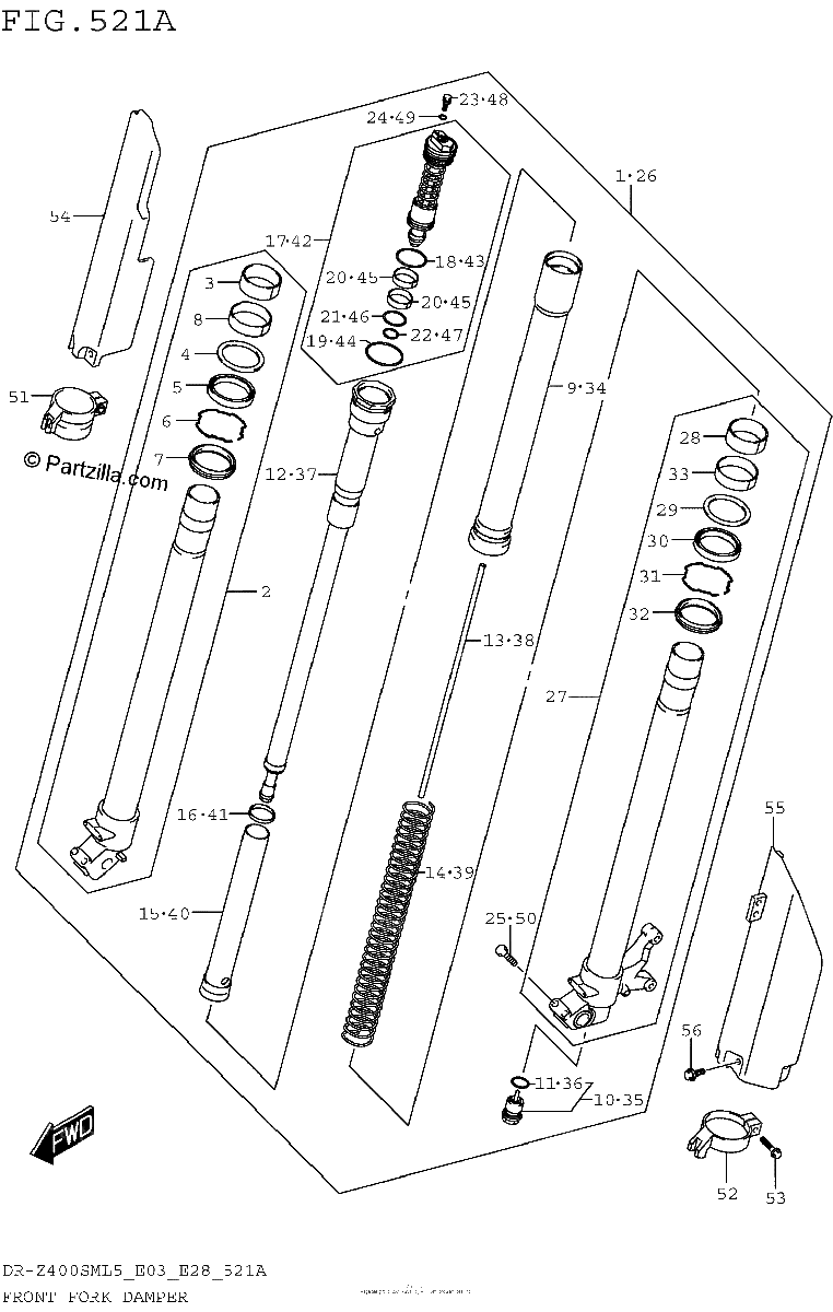 Diagrama de FRONT FORK DAMPER