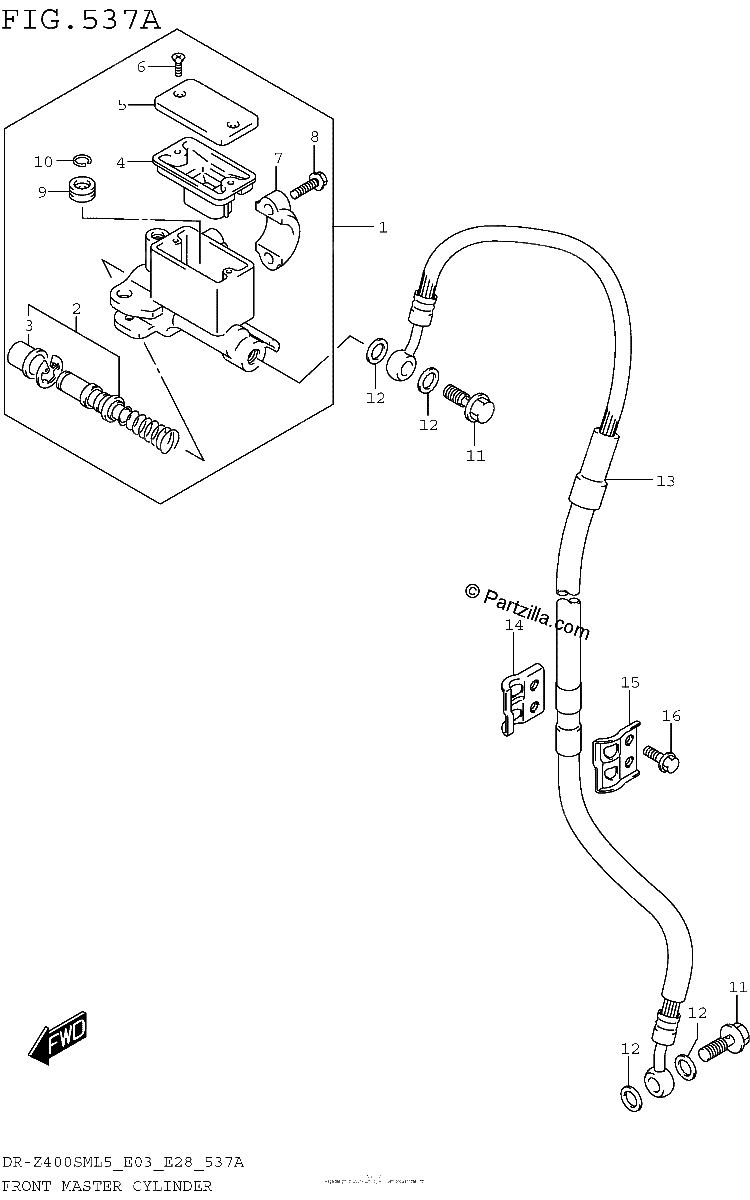 Diagrama de FRONT MASTER CYLINDER