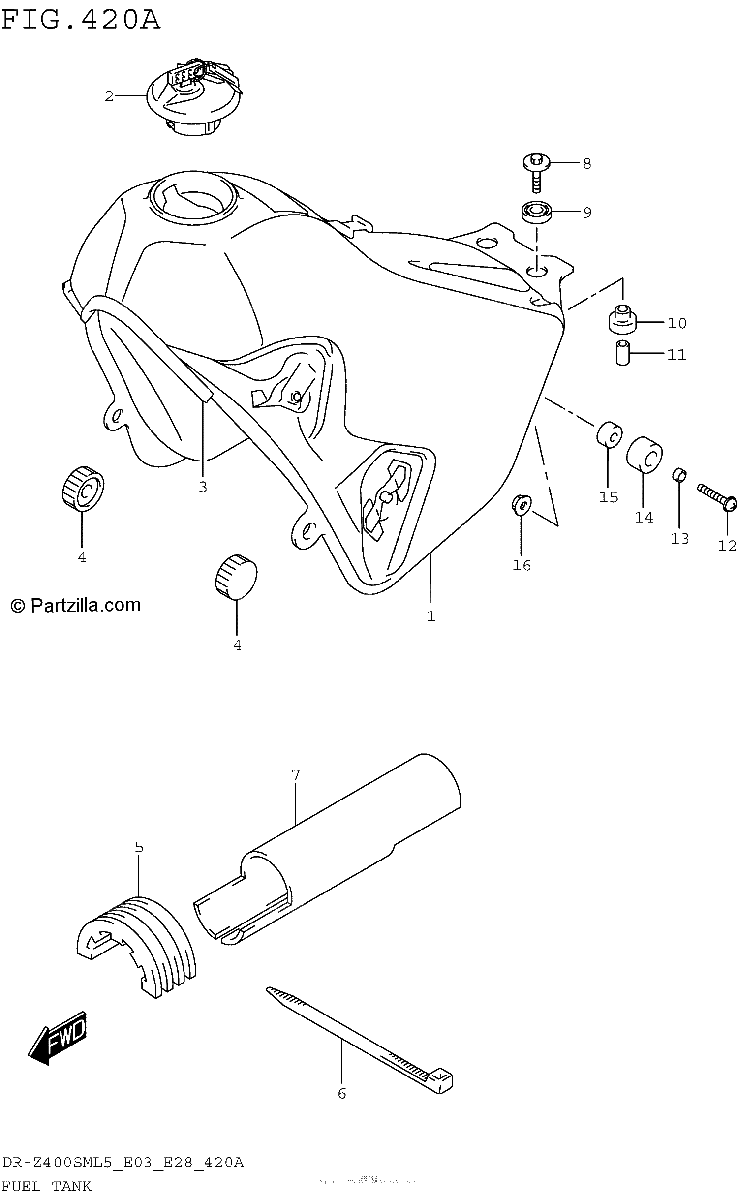 Diagrama de FUEL TANK DR Z400SML5 E03