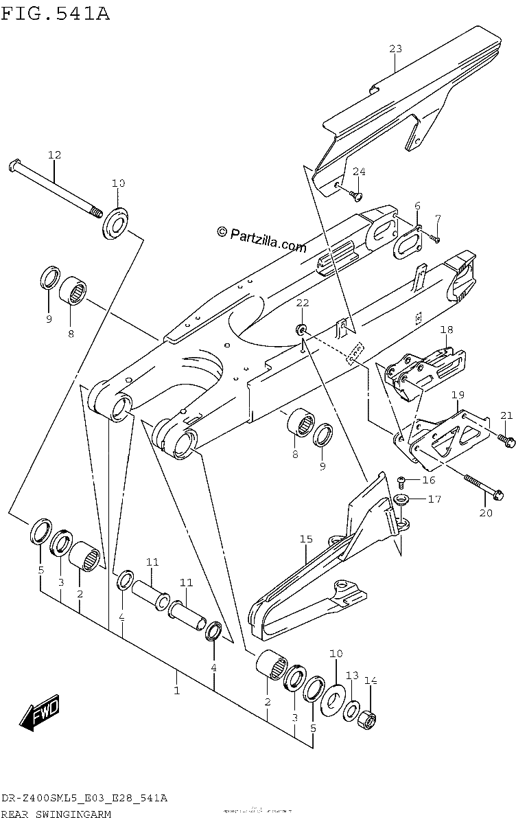 Diagrama de REAR SWINGINGARM