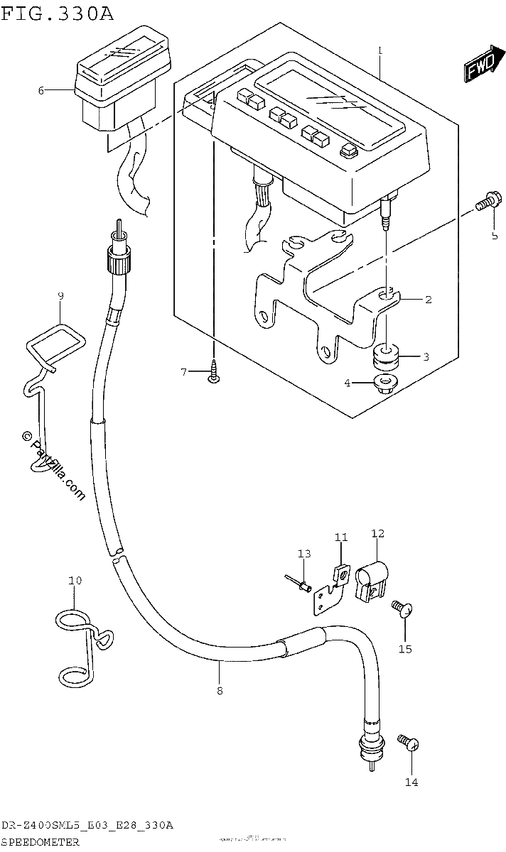 Diagrama de SPEEDOMETER DR Z400SML5 E03