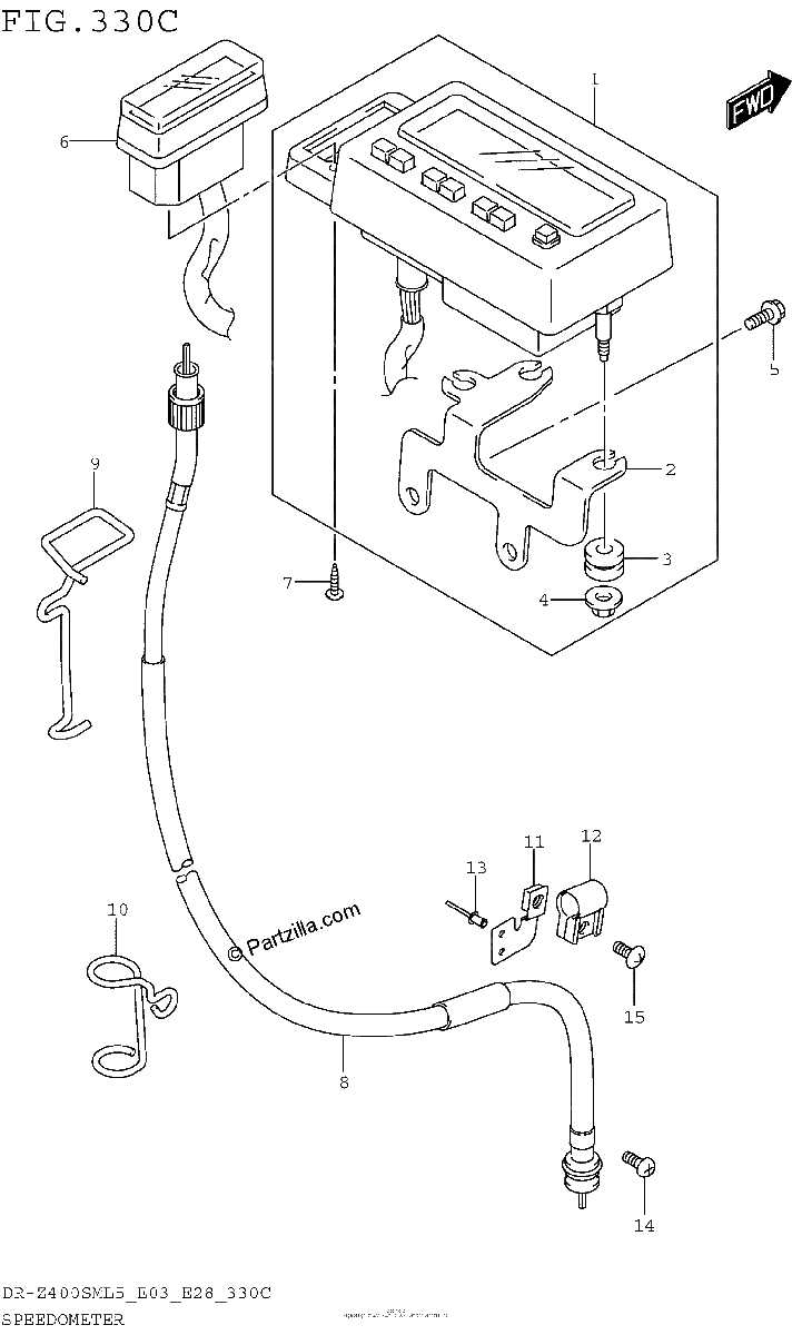 Diagrama de SPEEDOMETER DR Z400SML5 E33