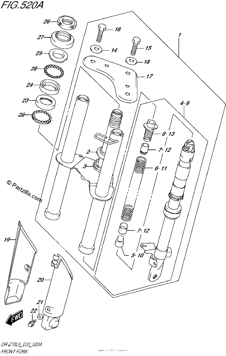 Diagrama de FRONT FORK