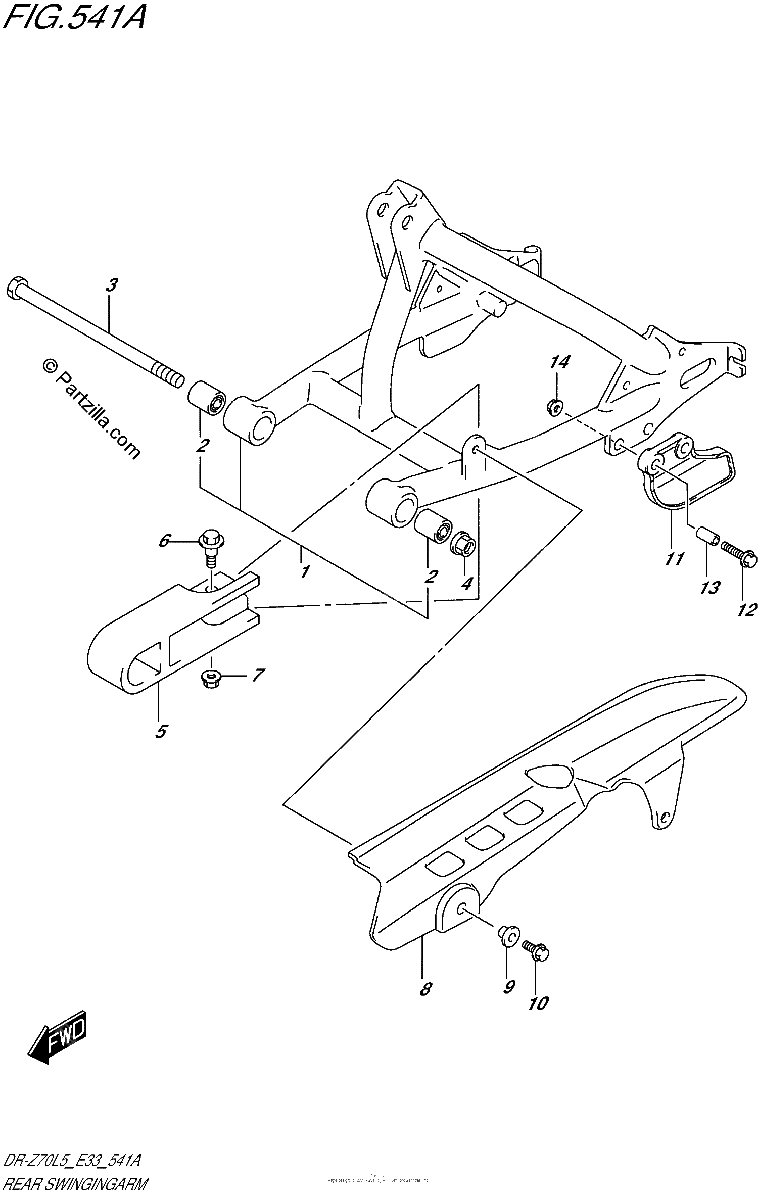 Diagrama de REAR SWINGINGARM
