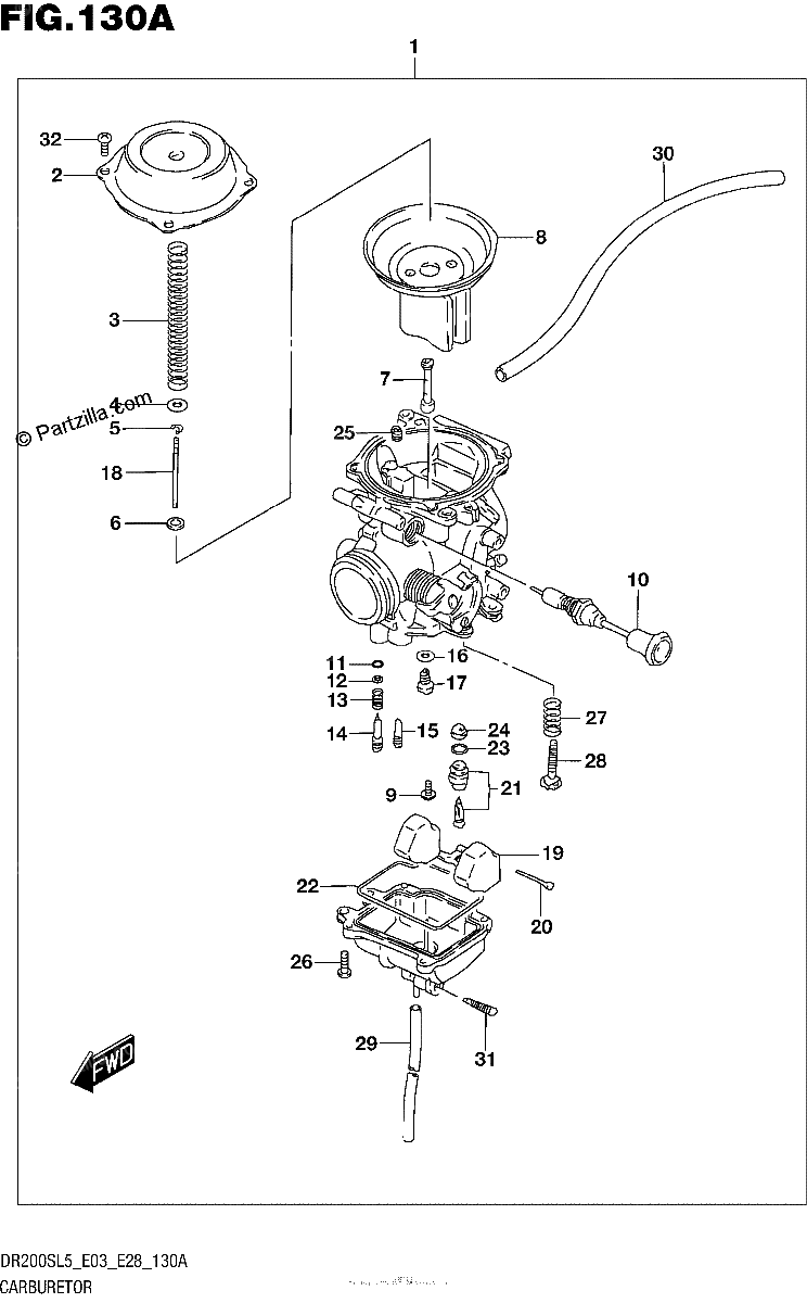 Diagrama de CARBURETOR DR200SL5 E03