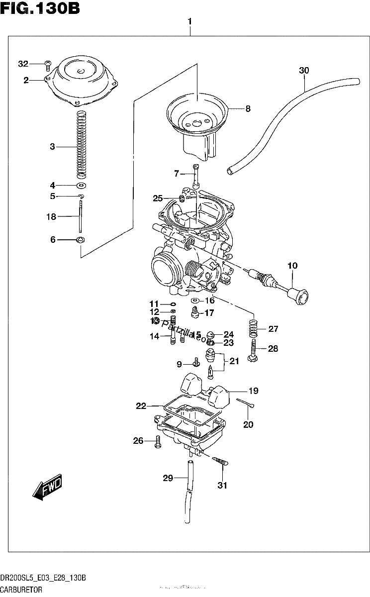 Diagrama de CARBURETOR DR200SL5 E28
