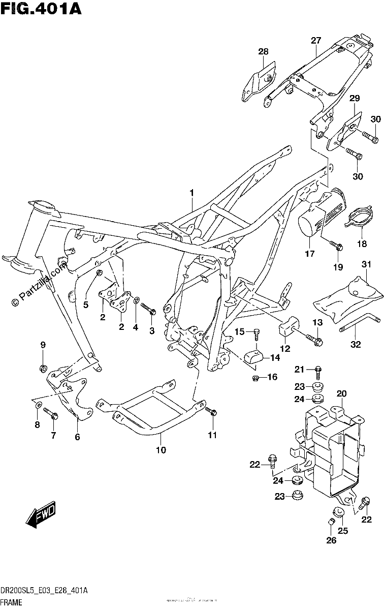 Diagrama de FRAME DR200SL5 E03