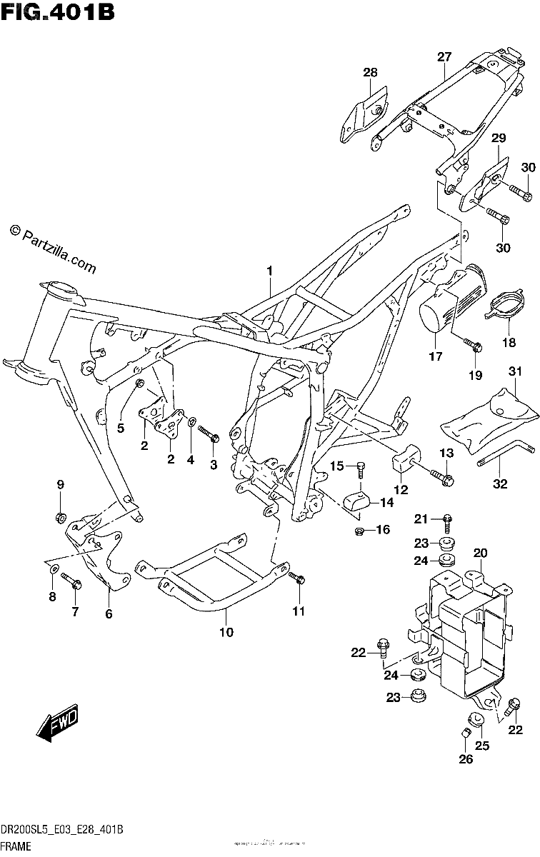Diagrama de FRAME DR200SL5 E28