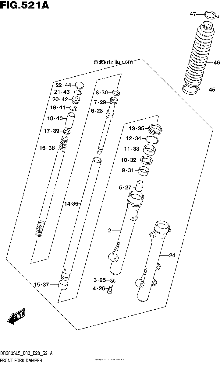 Diagrama de FRONT FORK DAMPER