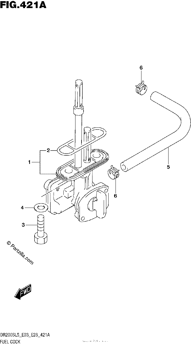 Diagrama de FUEL COCK DR200SL5 E03